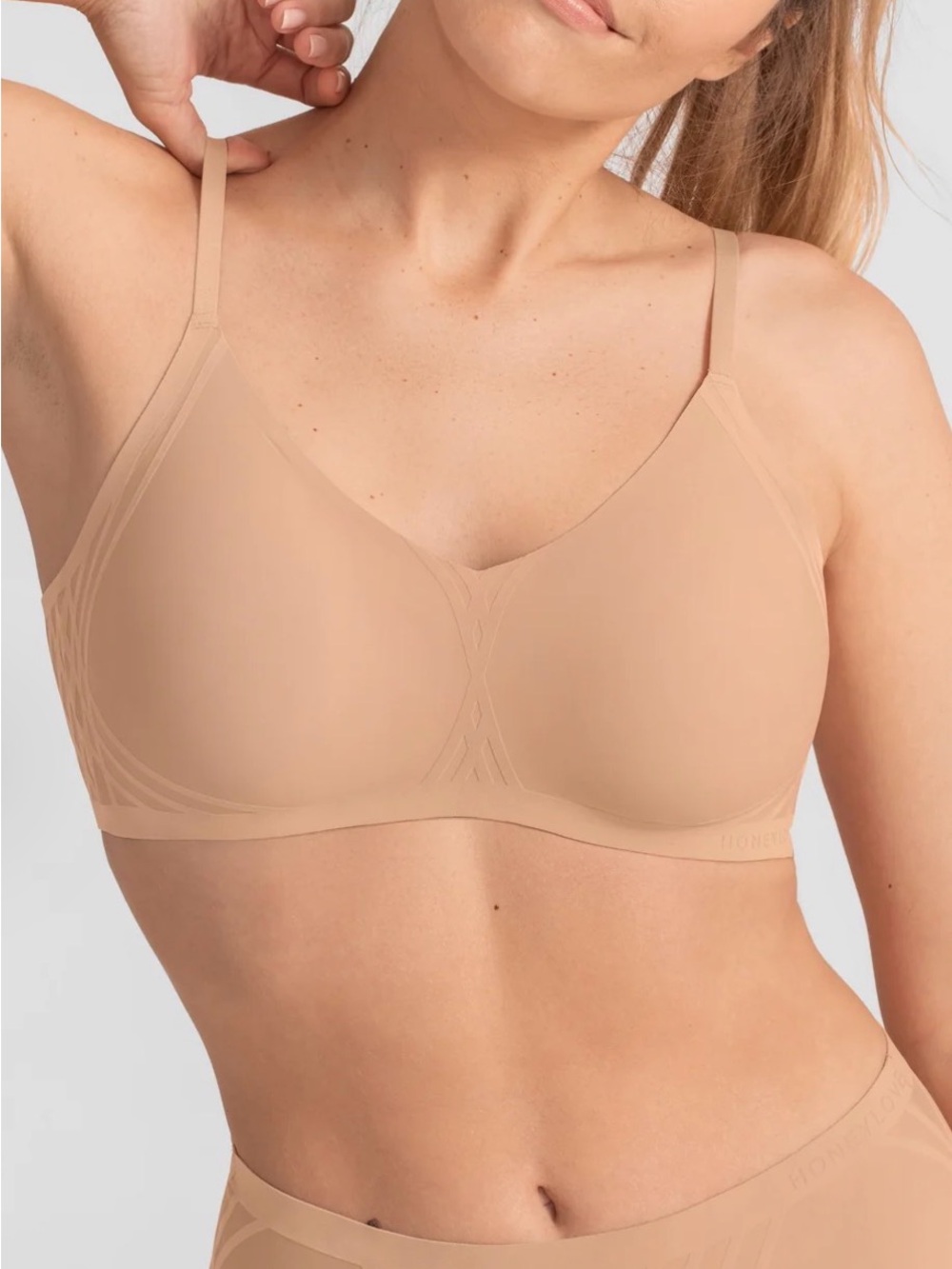 Honeylove Silhouette Bra Nude Shapewear Wireless Support Womens 1X New